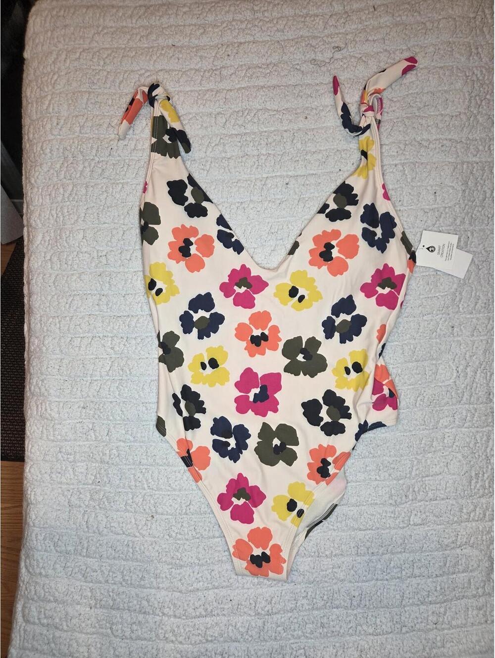$50 modern supply by sanctuary - Floral One-Piece Swimsuit with Ties- size xl